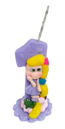 Vela Rapunzel 1 Ano Biscuit
