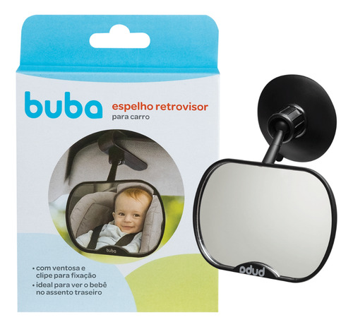 Espelho Retrovisor Para Carro Ver Bebê Cadeirinha - Buba Cor Transparente