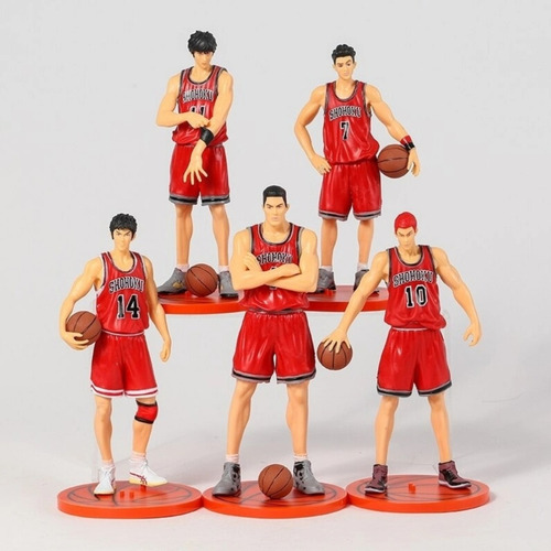 Muñecos Figura Slam Dunk Set X5 Anime Shohoku Rojo Gashapone