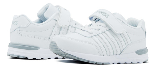 Tenis Deportivo Escolar Infantil K-swiss Blanco Con Velcro