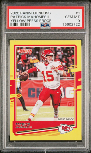 Patrick Mahomes 2020 Panini Donruss Tarjeta De Prueba De Pre