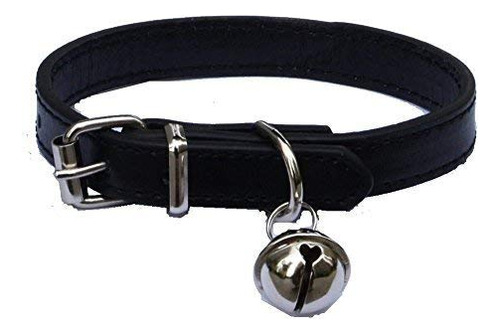 Lanyarco Collares De Cuero Negro Para Mascotas, Para Gatos,.