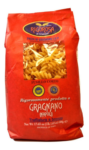 Massa Italiana Fusillo Corto Rigarosa 500g 