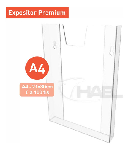 Display Porta Folha Prontuário De Parede A4 Até 100 Folhas, Sikin Transparente