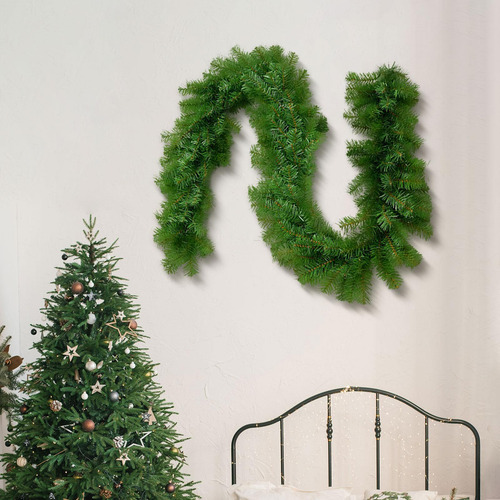 Adorno Navideño Verde Para Decoración De 2.7mx30cm 300t