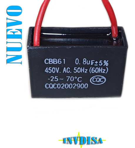 Capacitor 0.8uf 450vac Cbb61 0,8uf Capacitor De Arranque (Usado)
