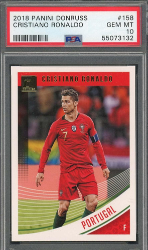 Cristiano Ronaldo 2018 Panini Donruss Soccer Card 158 Grado 