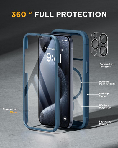 Miracase Magnetic For iPhone 15 Pro Max Case 6.7'' [compa...
