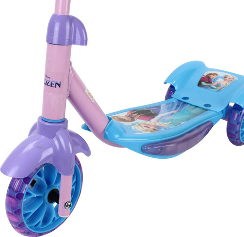 BBR Toys Patinete Infantil 3 Rodas com Cestinha Led e Som Disney Frozen