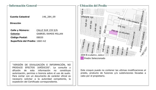 Venta De Terreno Barato Con Excelente Ubicación De Entrega Inmediata En Calle Sur 159, Col. Gabriel Ramos Millán, C.p. 08020 Alcaldía Iztacalco. Cmr.