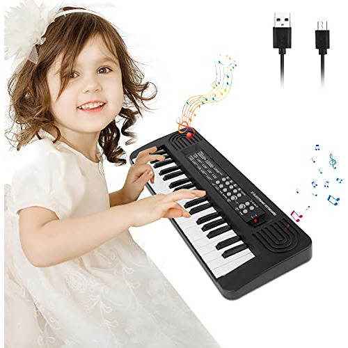 Piano De 37 Teclas Niños, Juguetes Musicales Niñas De...