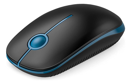 Mouse Vssoplor 2.4g Inalambrico/negro Y Azul Zafiro