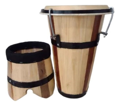 Atabaque Tambor Macaquinho 40 Cm Pinus Com Suporte