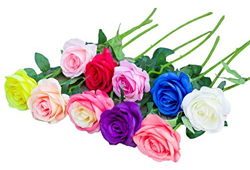 Reton - Ramo De Flores De Rosas De Seda Artificial De 10 Tal