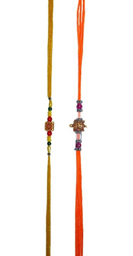 Indiabigshop Rakhi For Brothers 3 Rudraksha Cuenta Color 2