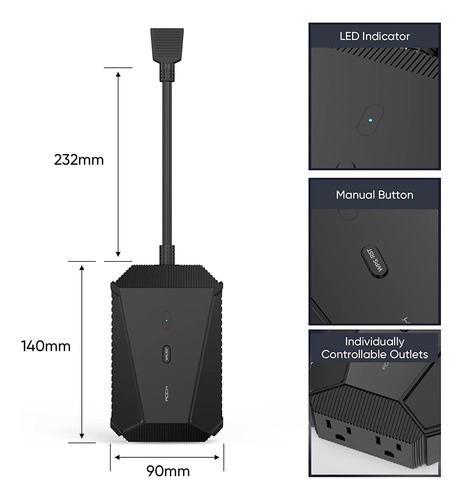 Enchufe Wifi Inteligente Para Exteriores, Temporizador Wi...