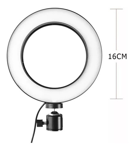 Luminador Ring Light 16cm Usb Led Misto 3500k 5500k + Trip