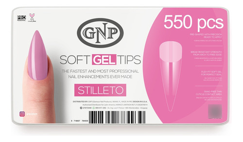 Soft Gel Tips Gnp X550 Unidades. Gel Suave Flex-fit 