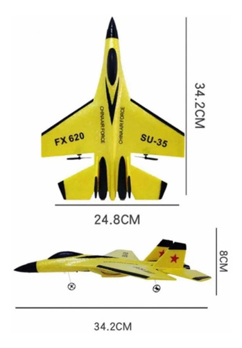 Avião Controle Remoto Planador Bi-motor Rc Fx620 Su-35 Jato