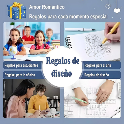 12 Lápices Infinito Mágico +borrador Incorporado, 24 Puntas