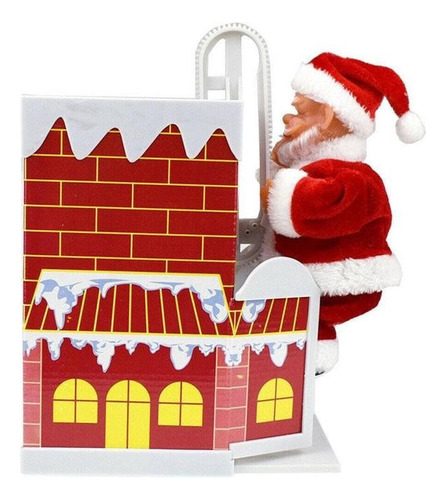 ( Papá Noel Cantante Eléctrico Escalando La Chimenea