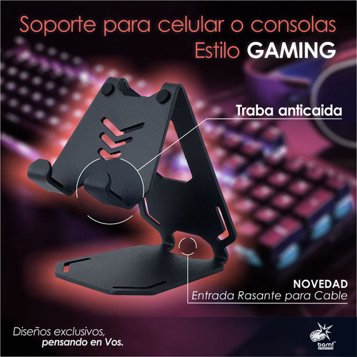 Soporte Base Celular Apto Funda Hasta 20mm Bam G4 Premium!!!