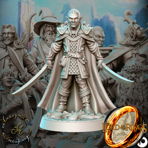 Miniatura - Elfo - Evendil Para D&d - Señor De Los Anillos