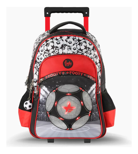 Mochila Escolar Con Carro 18 Pulgadas Footy Nene Con Luz Led