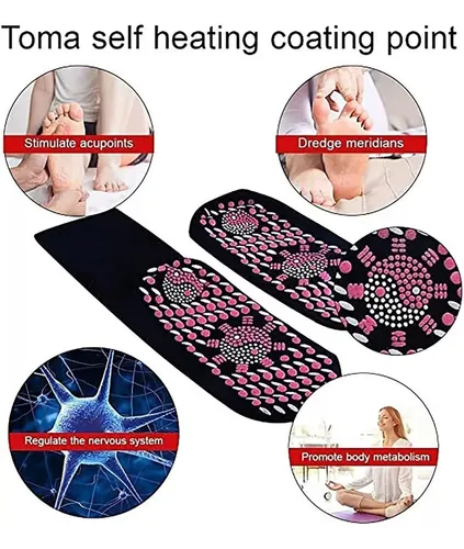 Kit De 7 Calcetines Con Turmalina, Puntos De Acupuntura Para