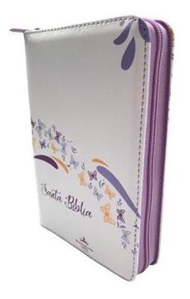 Biblia Rvr Color Blanco Mariposas Canto