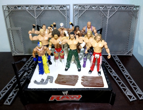 Lote De 10 Luchadores Wwe Jakks Pacific + Ring Incompleto (: