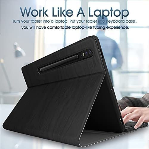 Funda Con Teclado Wineecy For Galaxy Tab S8 Plus, Color Neg