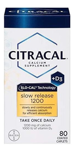 Citracal Calcio 1200 Mg Vitamina D3 1000 Ui 80 Tabletas