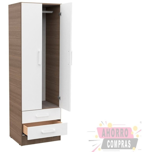 Ropero Placard Melamina Chico Infantil 2 Puertas 2 Cajones 