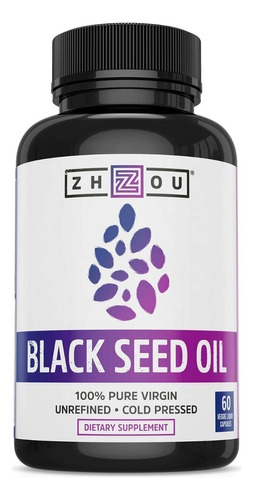 Aceite De Semilla Negra Zhou | 100% Virgen 60caps,