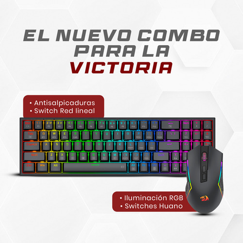 Kit Mouse Y Teclado Redragon Pollut + Trident S136 Wireless