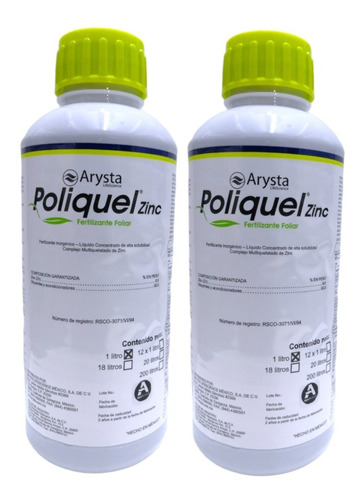 2 L Poliquel Zinc Ayuda Fotosintesis, Brotes Y Floracion