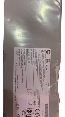 Inversor Allen Bradley Powerflex525 7,5cv 380v 25bd013n104