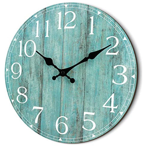 Reloj De Pared Decorativo 35,5 Cm Verde Azulado Living