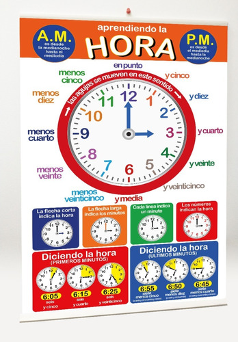 Poster En Lona Aprendiendo La Hora