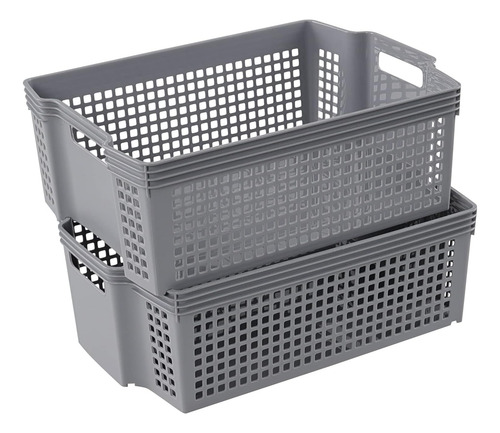 Cestas De Almacenamiento Apilables De Plástico, Paquete De 2
