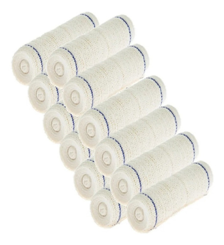 Imagem 2 de 5 de Atadura De Crepe 10cm Crepom X 1,80mts 13 Fios C/60 Un