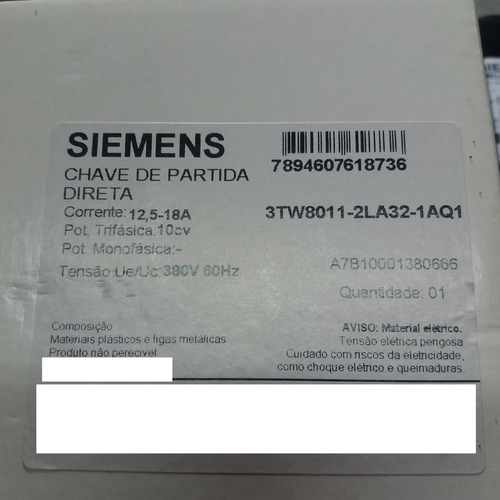 Chave De Partida Direta 10 Cv 12,5-18 A 3tw8011 2la32 1aq1