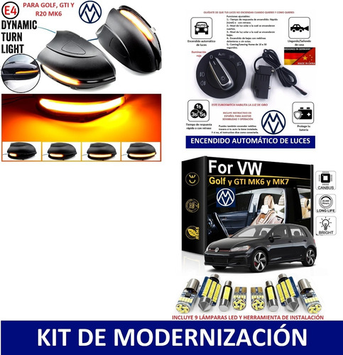 Luz Led Dinámica Secuencial E Interior Euroswitch Golf Mk6