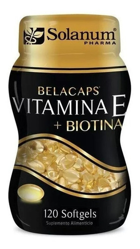 Vitamina E + Biotina Solanum 120 Cápsulas Sabor Sin Sabor