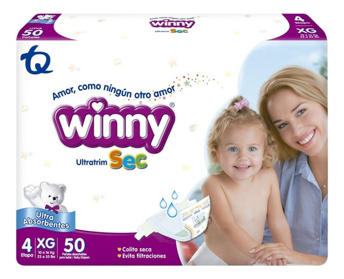 Pañal Winny Etapa 4 Xg X50 - Unidad a $1698