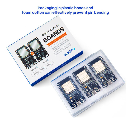 Placa De Desarrollo Elegoo Esp-wroom-32 Wifi+bluetooth Ardui