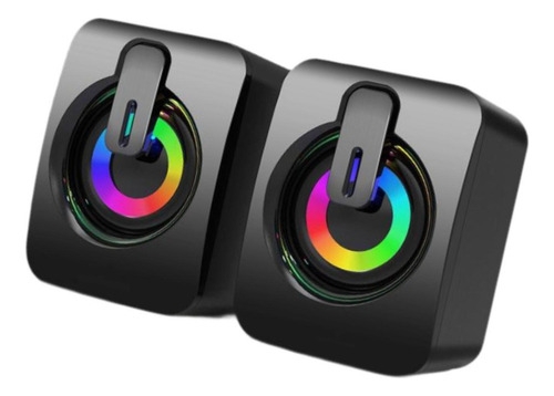 . 2pcs Mini Alto-falante Estéreo Usb Com Luz, Plug And Play