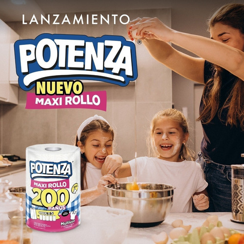 Rollo De Cocina Potenza - Maxirollo 200 Paños X 3unidades