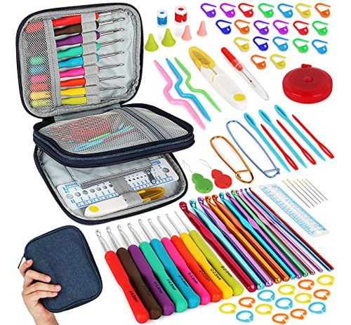 85-piece Crochet Hooks Set, Crochet Hook Kit With Stora...